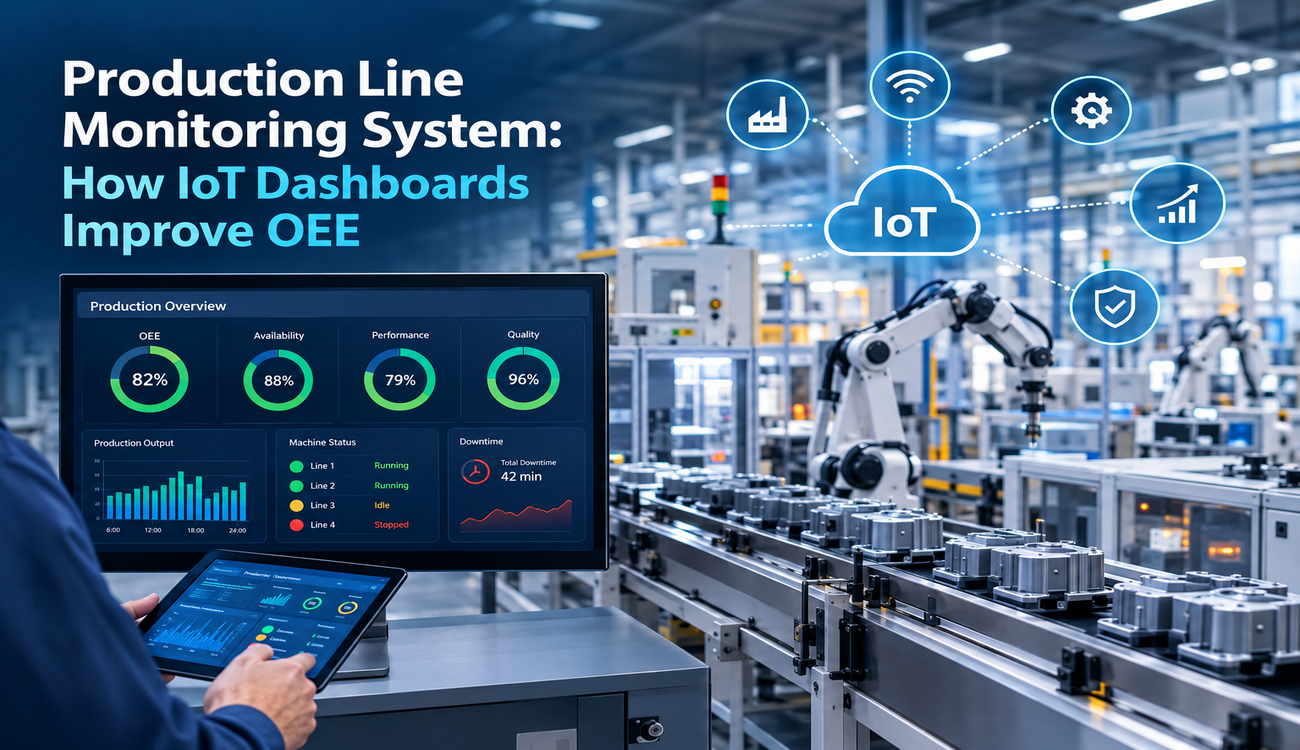 Production Line Monitoring System : How IoT Dashboards Improve OEE
